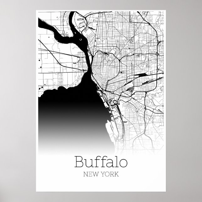 Buffalo Map - New York - City Map Poster (Front)