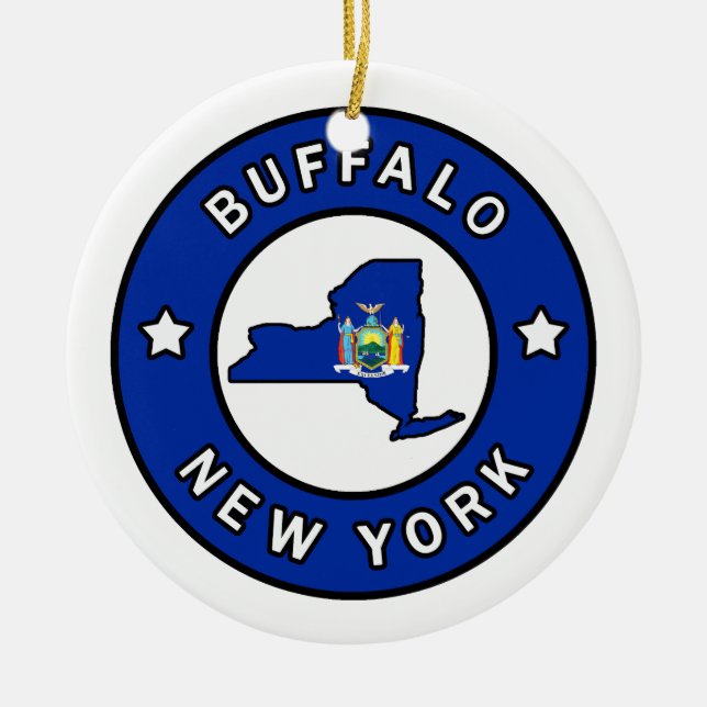 Buffalo New York Ceramic Ornament (Front)
