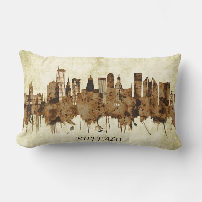 Buffalo New York Cityscape Lumbar Cushion (Front)