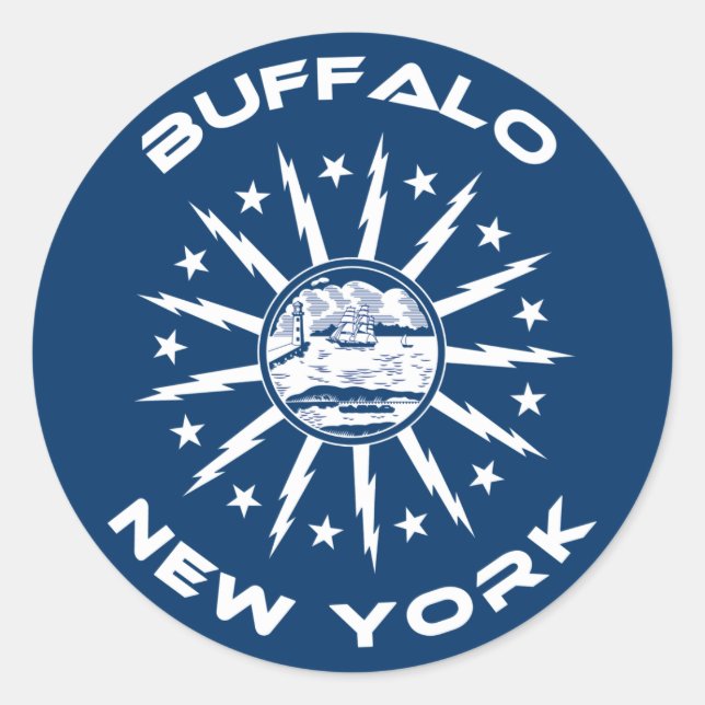 Buffalo New York Classic Round Sticker (Front)