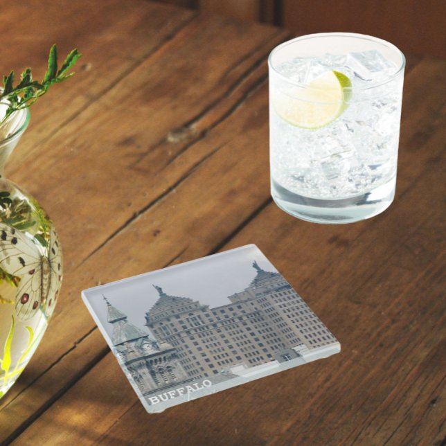 Buffalo, New York Historical Landmarks Glass Coaster (In Situ)