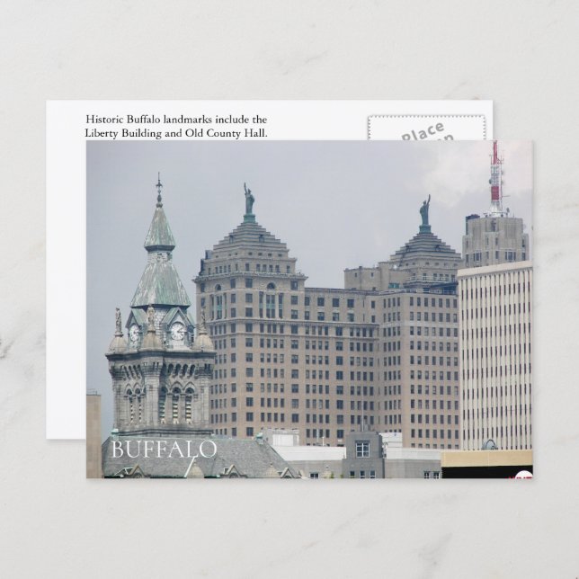 Buffalo, New York Historical Landmarks Travel Postcard (Front/Back)