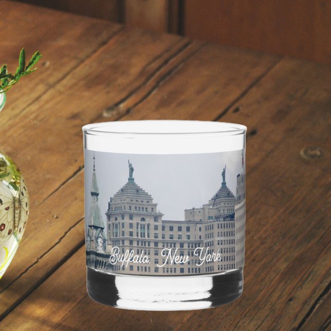 Buffalo, New York Historical Landmarks Whiskey Glass (In Situ Table)