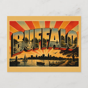 Buffalo New York Niagara River Lake Erie Art Postcard