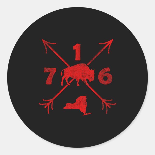 Buffalo New York Ny _ Area Code 716  Classic Round Sticker (Front)