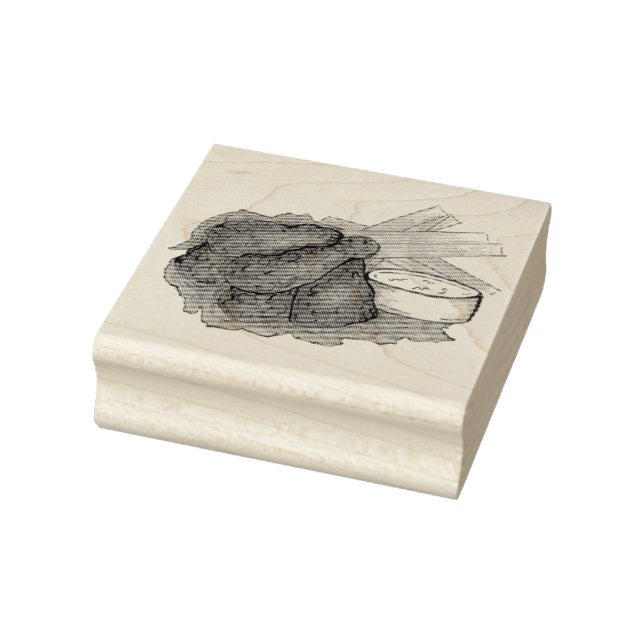 Buffalo New York NY Hot Chicken Wings Celery Rubber Stamp (Stamp)