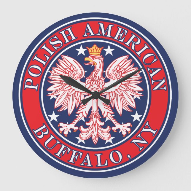 Buffalo New York Polish Large Clock (Front)