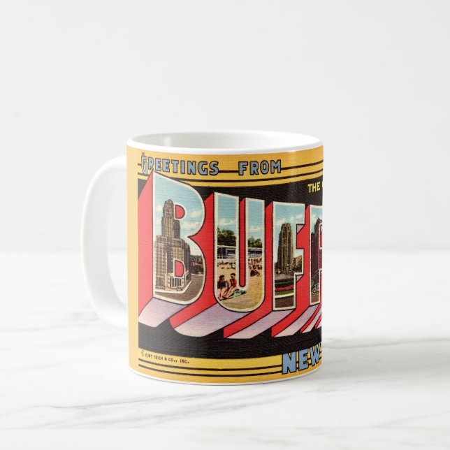 Buffalo New York Retro Mug (Front Left)