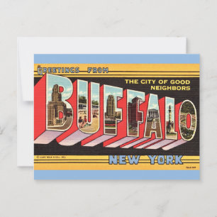 Buffalo New York Retro Postcard