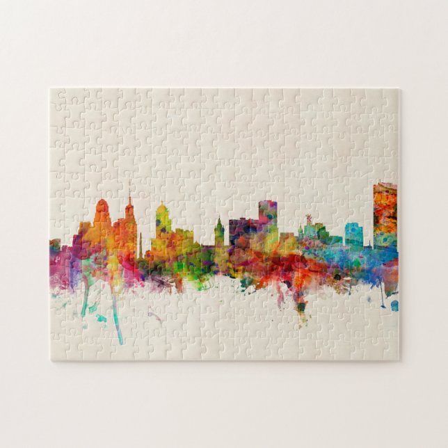 Buffalo New York Skyline Cityscape Jigsaw Puzzle (Horizontal)