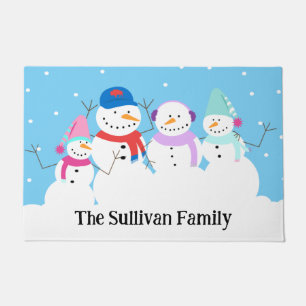 Buffalo New York Snowman Family Customised Doormat