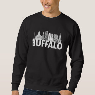 Buffalo New York USA City Skyline Silhouette Outli Sweatshirt