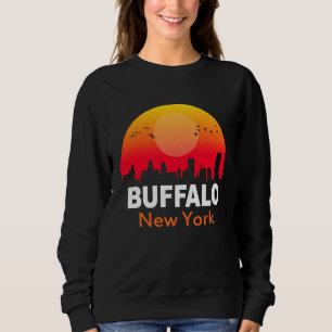 Buffalo New York Vintage Sunset Retro City State U Sweatshirt