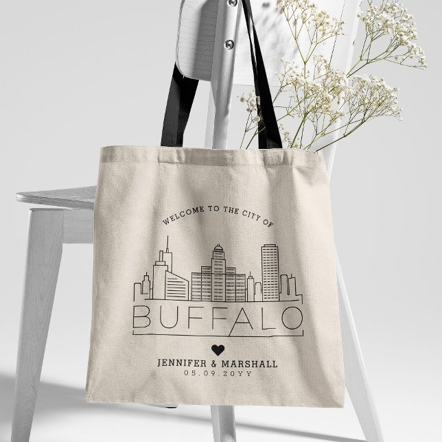 Buffalo, New York Wedding | Stylised Skyline Tote Bag (Creator Uploaded)