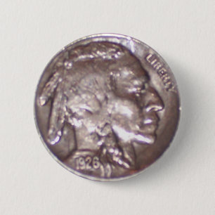 Buffalo Nickel 6 Cm Round Badge