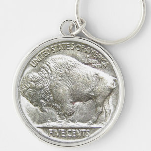 BUFFALO NICKEL KEY RING