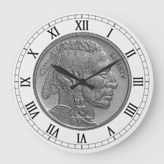 Buffalo Nickel Large Wall Clock