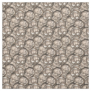 Buffalo nickle, Indian head nickle, 1937 five cent Fabric