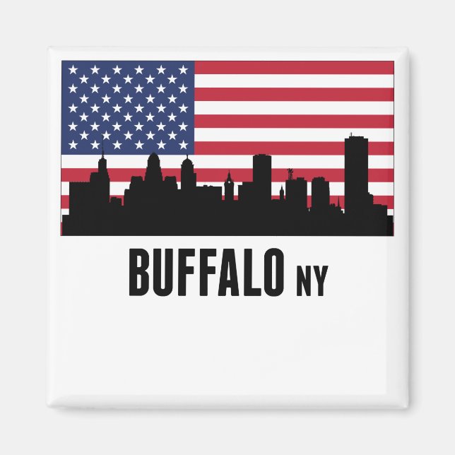 Buffalo NY American Flag Magnet (Front)