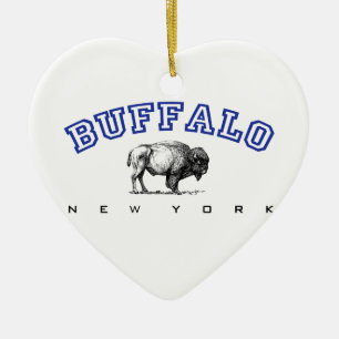 Buffalo, NY - Bison Ceramic Tree Decoration