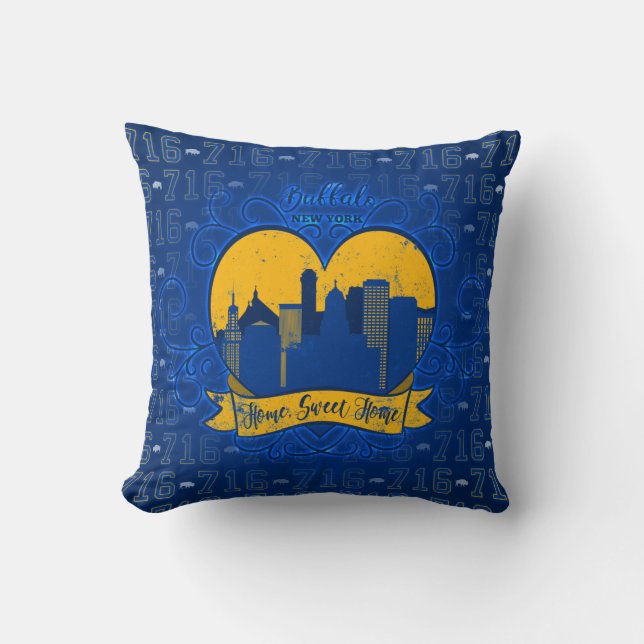 Buffalo, NY Home Sweet Home Pillow (Front)