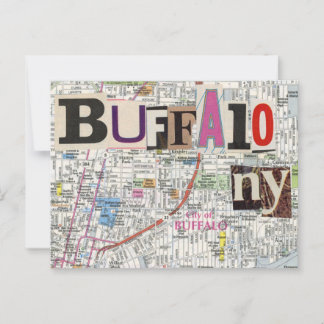 Buffalo NY Maps Collage  Postcard