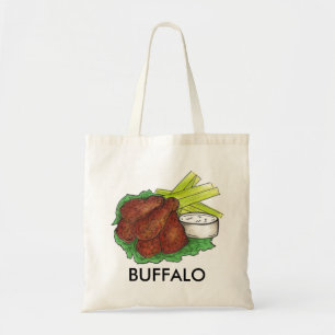 Buffalo NY New York BBQ Chicken Wings Foodie Tote Bag