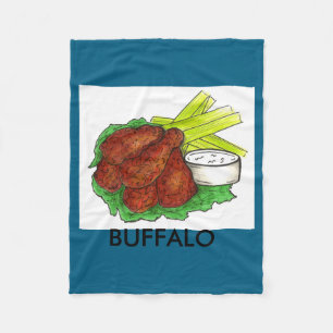 Buffalo Ny New York Hot Bbq Chicken Wings Celery Fleece Blanket