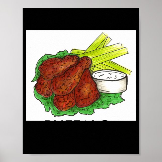 Buffalo Ny New York Hot Bbq Chicken Wings Celery _ Poster (Front)