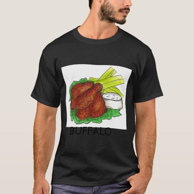 Buffalo Ny New York Hot Bbq Chicken Wings Celery _ T-Shirt (Front)