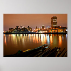 Buffalo, NY @ night Poster