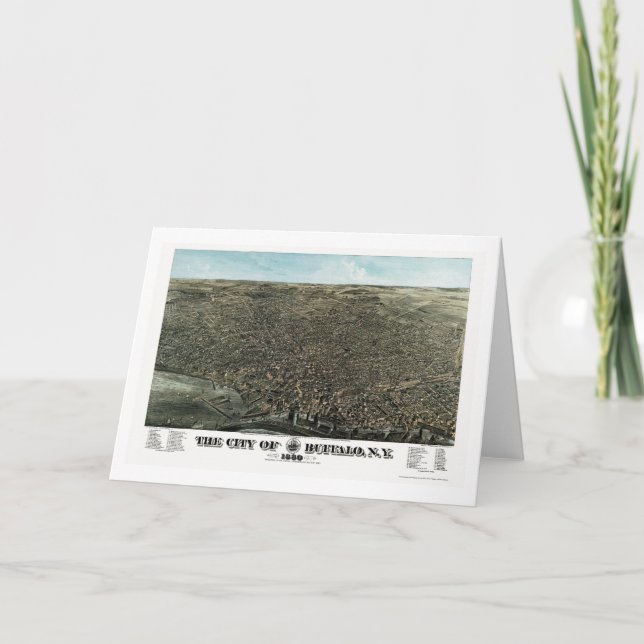 Buffalo, NY Panoramic Map - 1880 Card (Front)