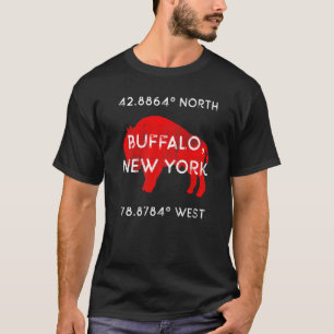 Buffalo Ny Pride Latitude And Longitude Coordinate T-Shirt