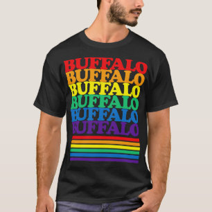 Buffalo NY Pride Week Rainbow Gay Pride Colours LG T-Shirt