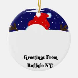 Buffalo NY Snowman Ceramic Tree Decoration