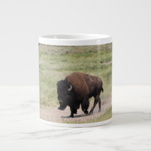 Buffalo on the move, Photography, Customise text Large Coffee Mug