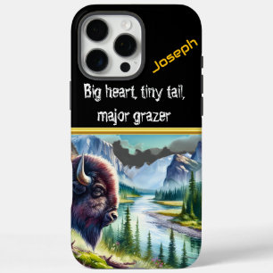 Buffalo Overlooking a Calm River Valley iPhone 16 Pro Max Case