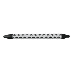 Buffalo Pattern Silhouette Rustic Black Ink Pen