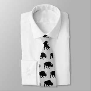 Buffalo Pattern Silhouette Rustic Tie