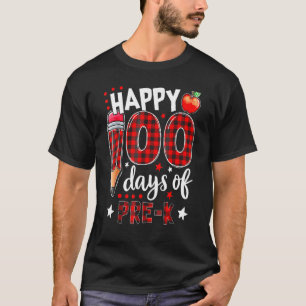 Buffalo Plaid 100 Days Of Pre K 100th Day Of Schoo T-Shirt
