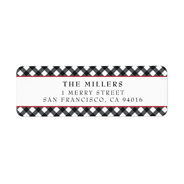 Buffalo Plaid Address Labels Christmas Holidays (Front)
