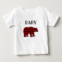 Buffalo Plaid Baby Bear T-Shirt