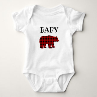 Buffalo Plaid Baby Bear T-Shirt Bodysuit