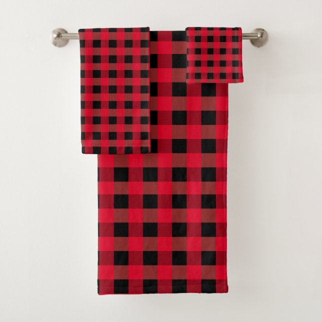 Buffalo plaid bath towel set (Insitu)