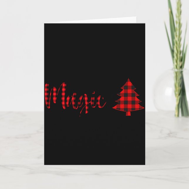 Buffalo Plaid Believe In The Magic Of Christmas Ba Card (Front)