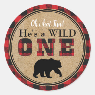 Buffalo Plaid Birthday Stickers