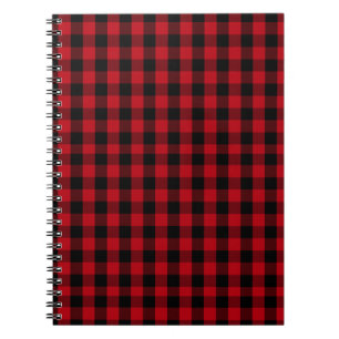 Buffalo plaid Black and Red Pattern Notebook