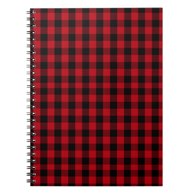 Buffalo plaid Black and Red Pattern Notebook (Front)