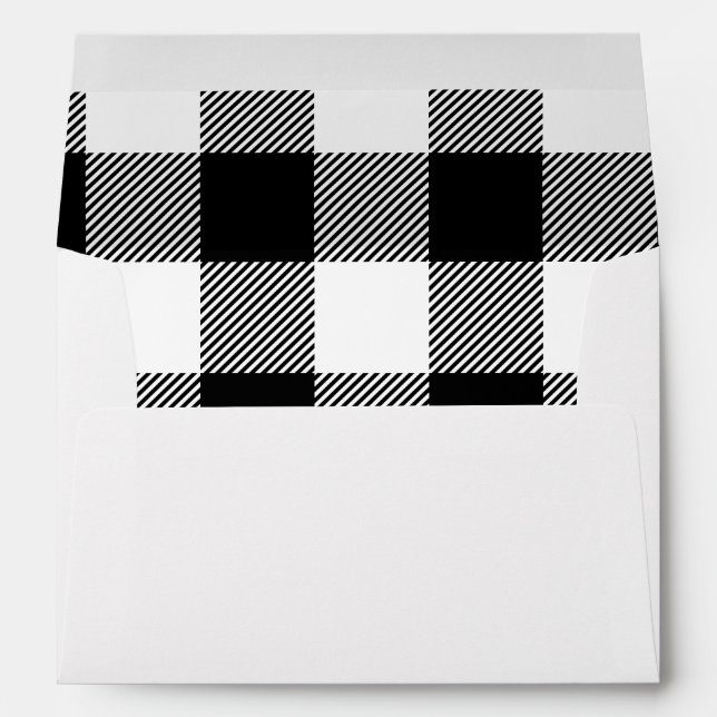 Buffalo Plaid Black and White Envelope (Back (Bottom))