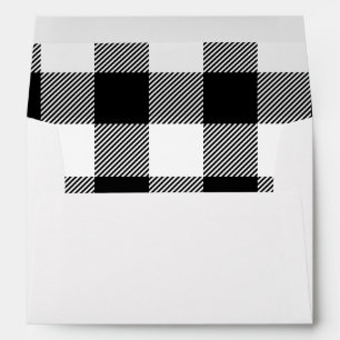 Buffalo Plaid Black and White Envelope
